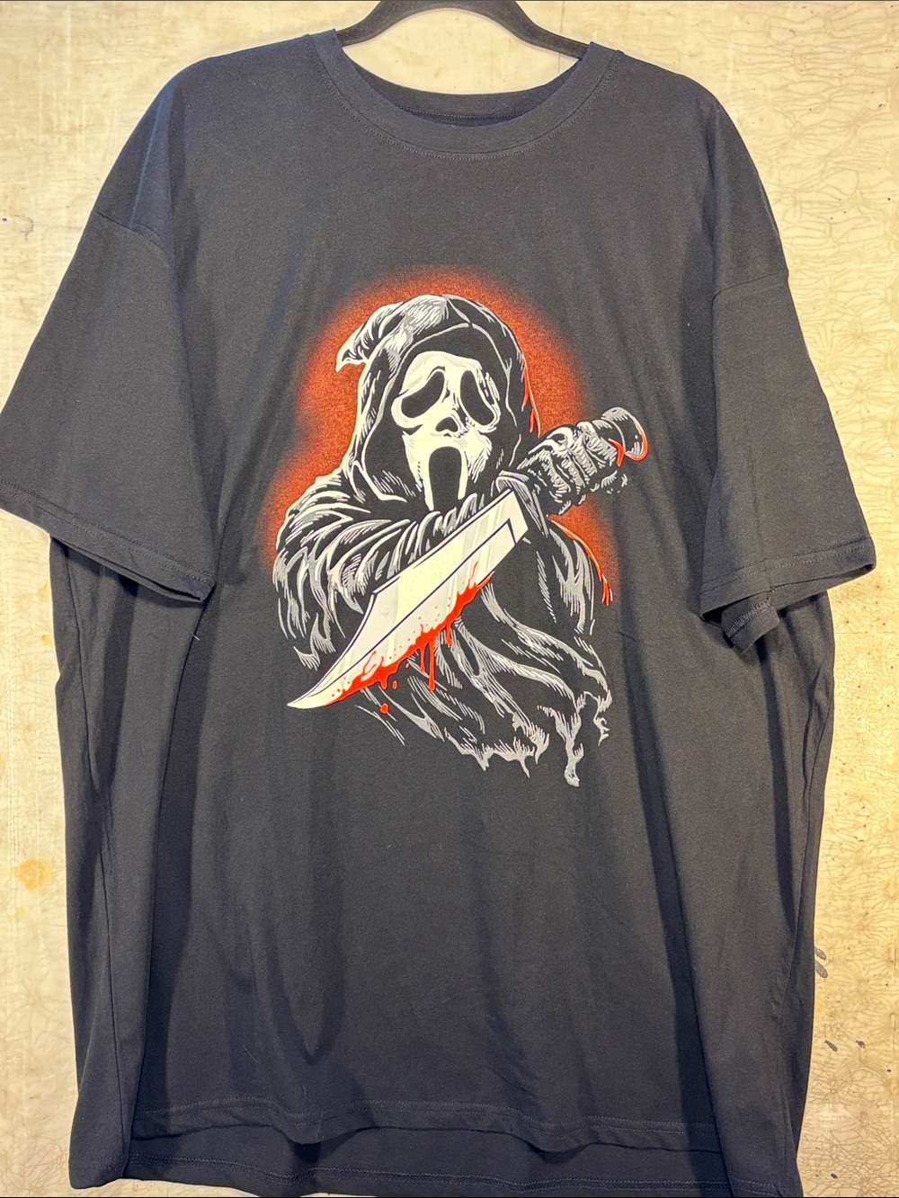Men's Black Graphic Horror Knife Print Tee